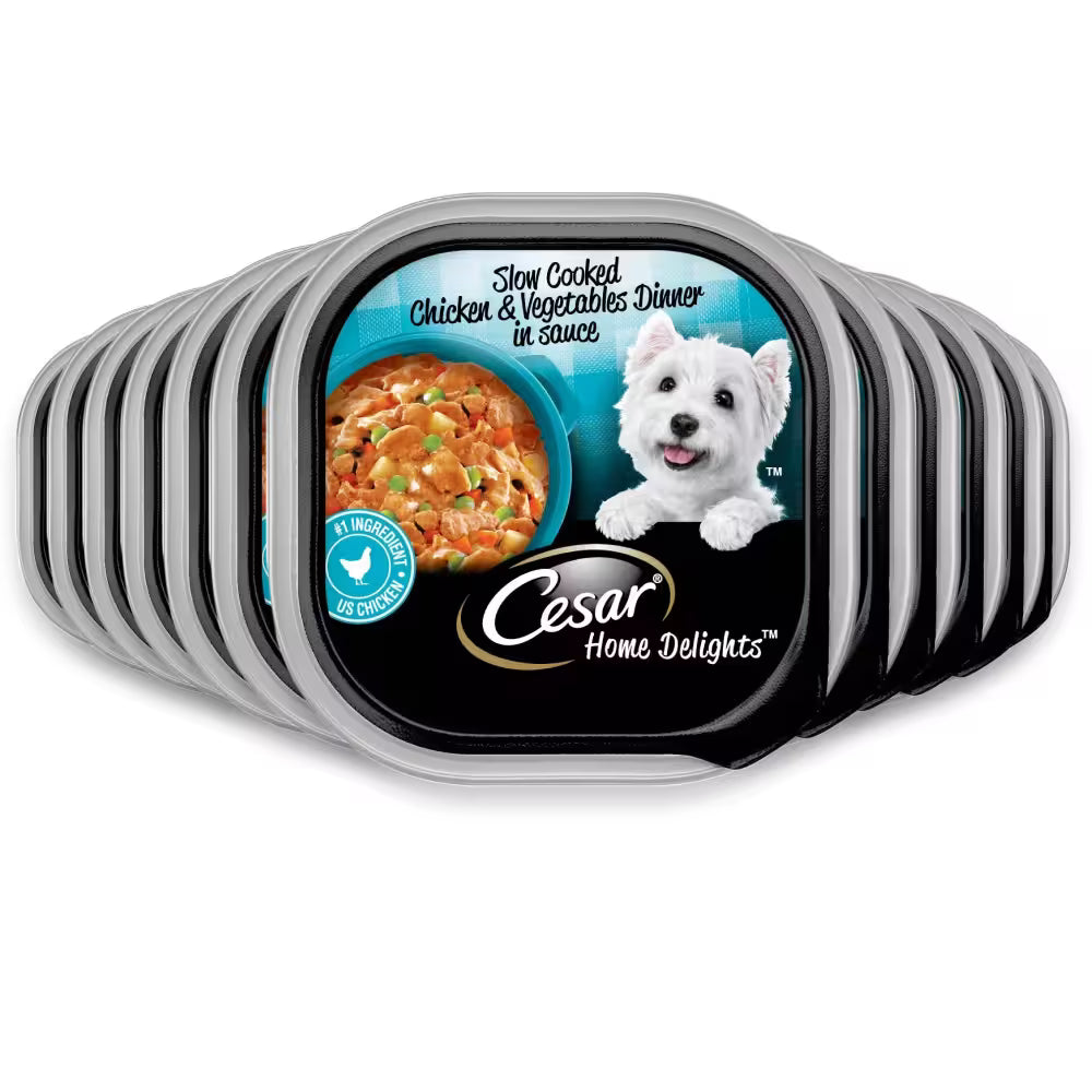 Cesar Home Delights Wet Dog Food Chicken & Vegetables – 3.5 oz – 24 Pack