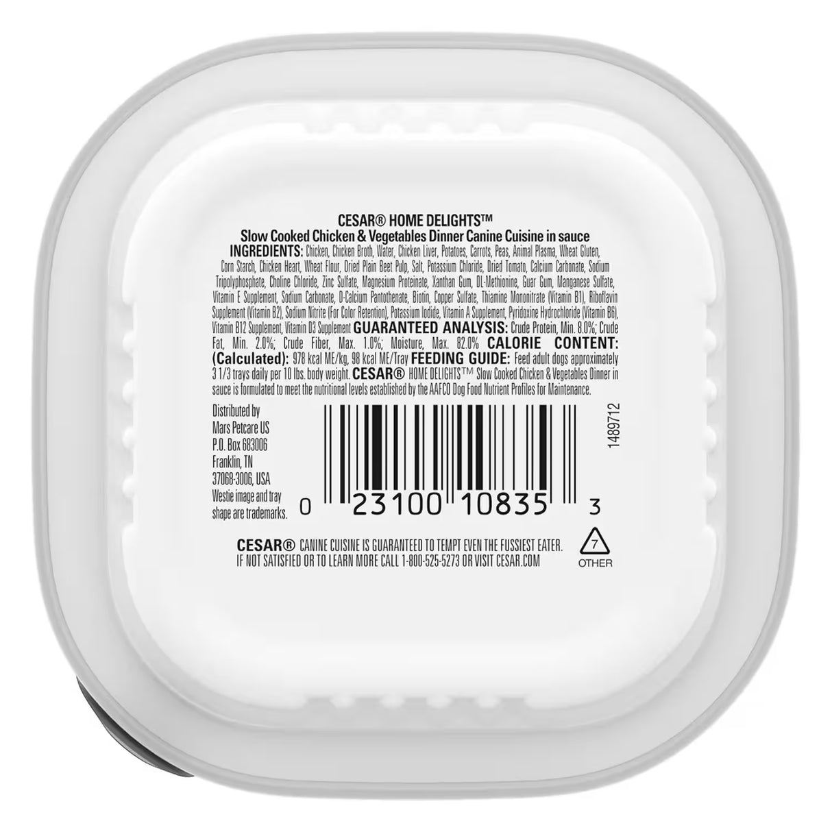 Cesar Home Delights Wet Dog Food Chicken & Vegetables – 3.5 oz – 24 Pack