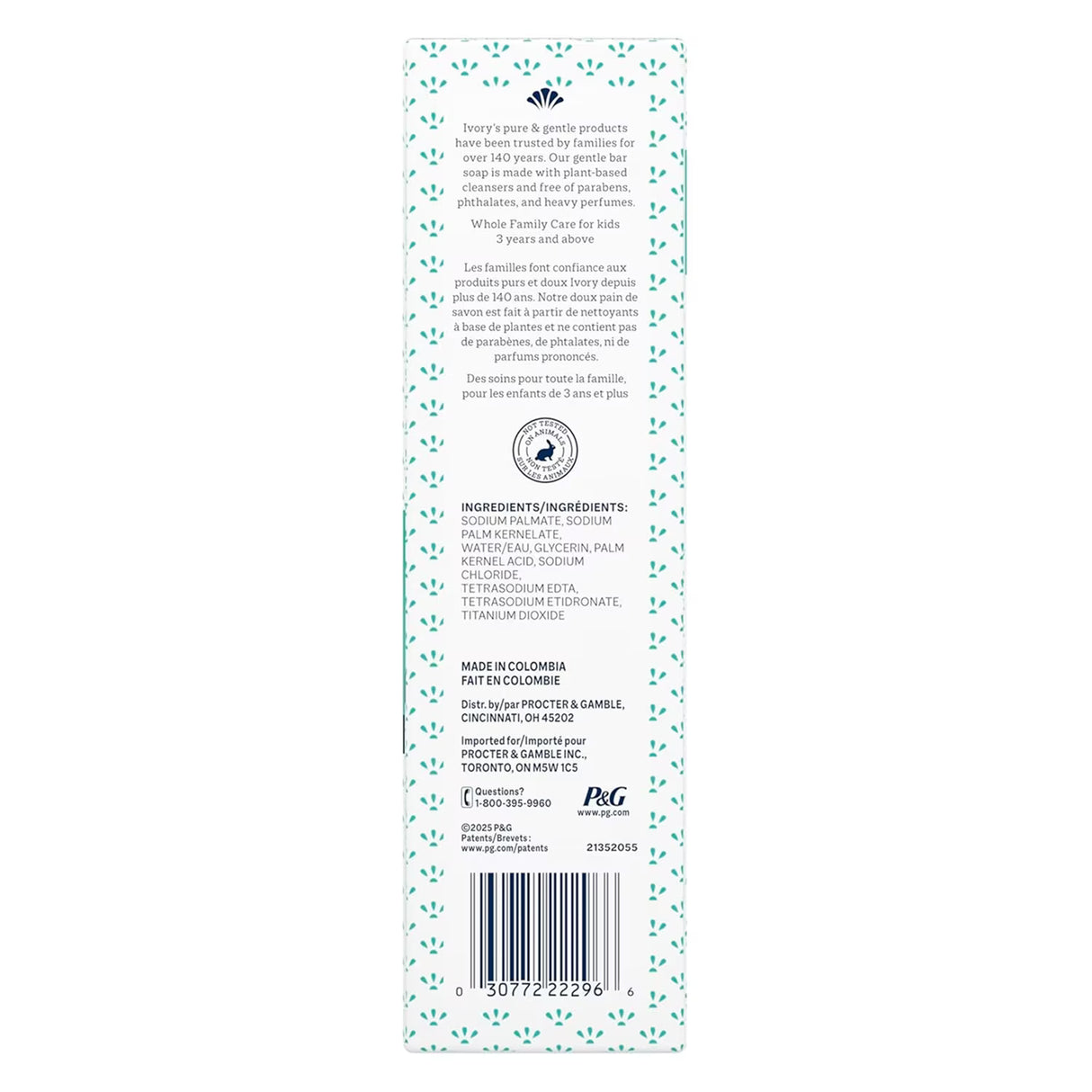 Ivory Sensitive Bar Soap, Sensitive, 3.1 oz - 10 Ct - 12 Pack