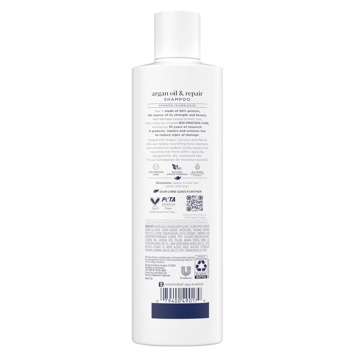 Dove Argan Oil & Repair Shampoo with Bio-Protein Care - 12 oz - 6 Pack