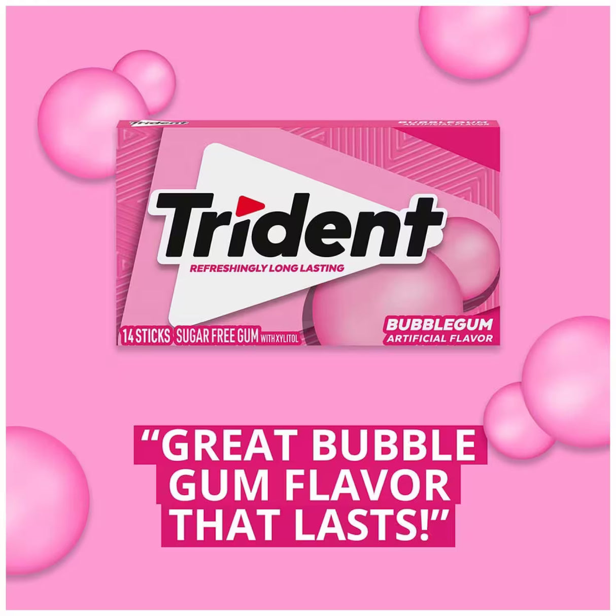 Trident Value Pack Bubble Gum – 14 Count – 144 Pack