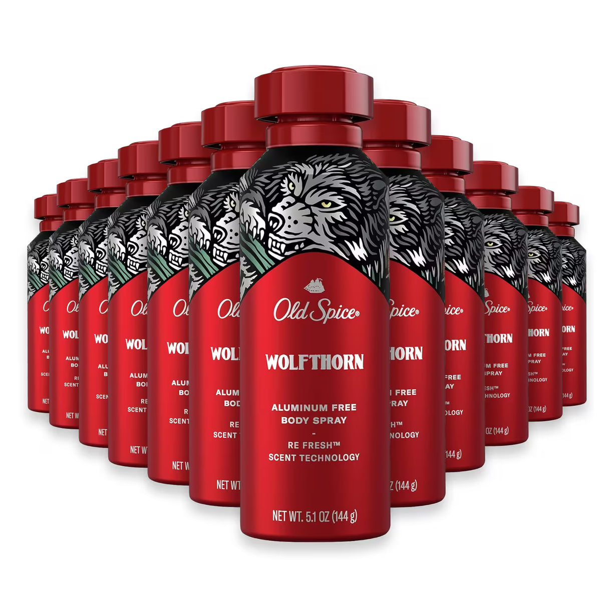 Old Spice Wolfthorn Aluminum-Free Body Spray - 5.1 oz - 12 Pack