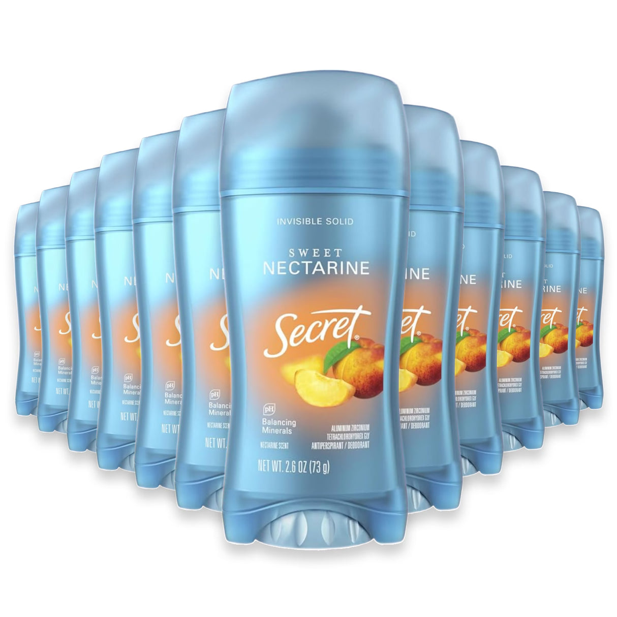 Secret Clear Gel, Nectarine - 2.6 Oz - 12 Pack