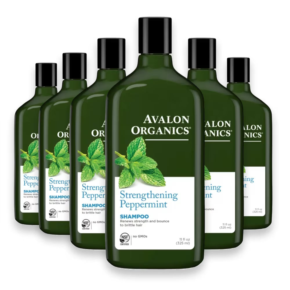 Avalon - Organics Shampoo Strengthening Peppermint 11 Fl. oz - 6 Pack