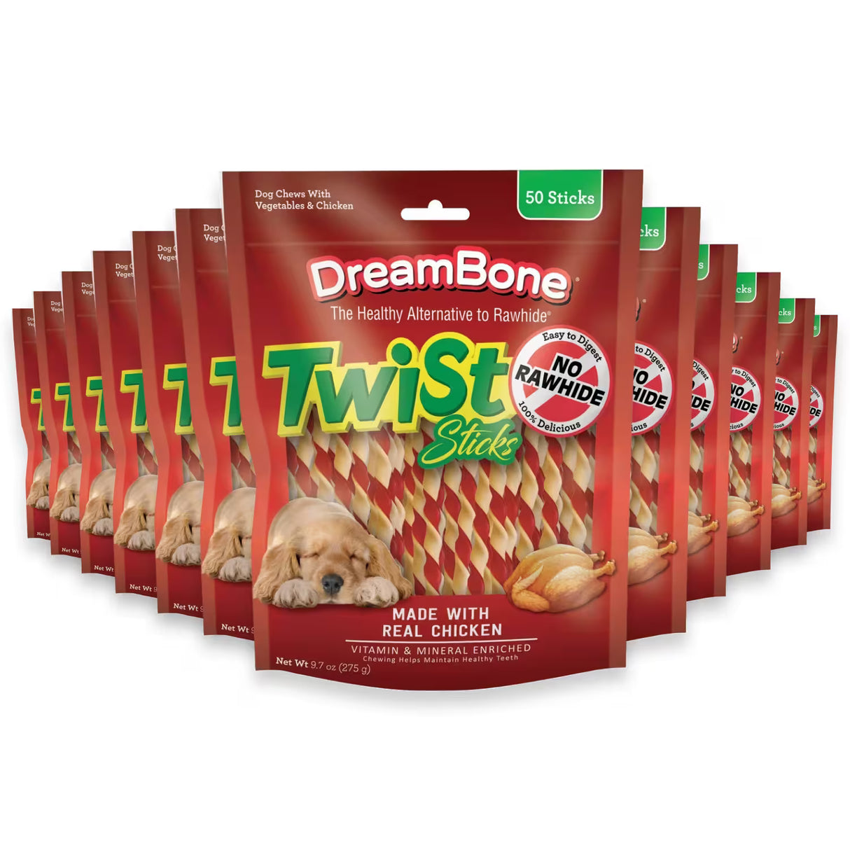 DreamBone - Twist Sticks with Chicken Dog Treats - 9.7 Oz - 12 Pack