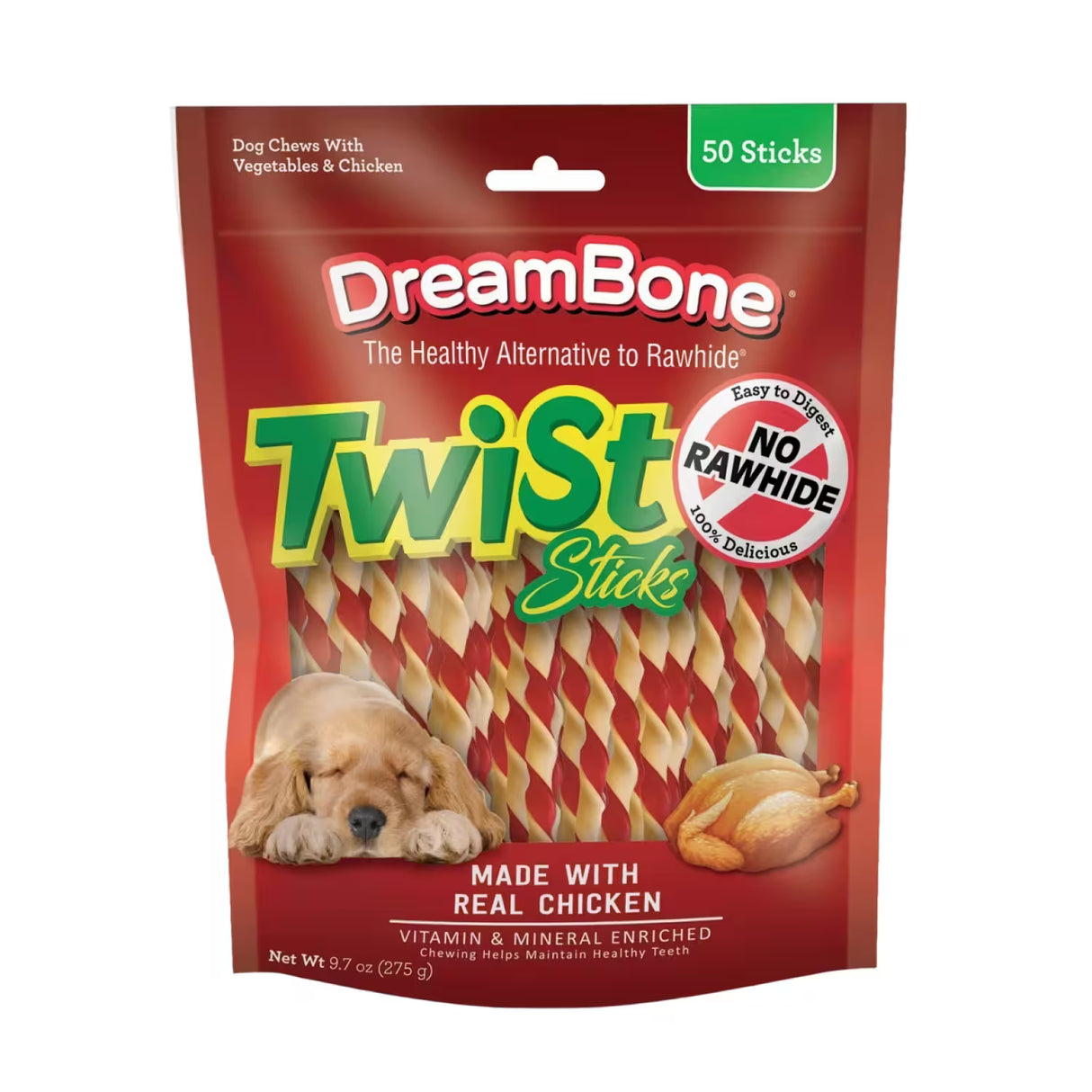 DreamBone - Twist Sticks with Chicken Dog Treats - 9.7 Oz - 12 Pack