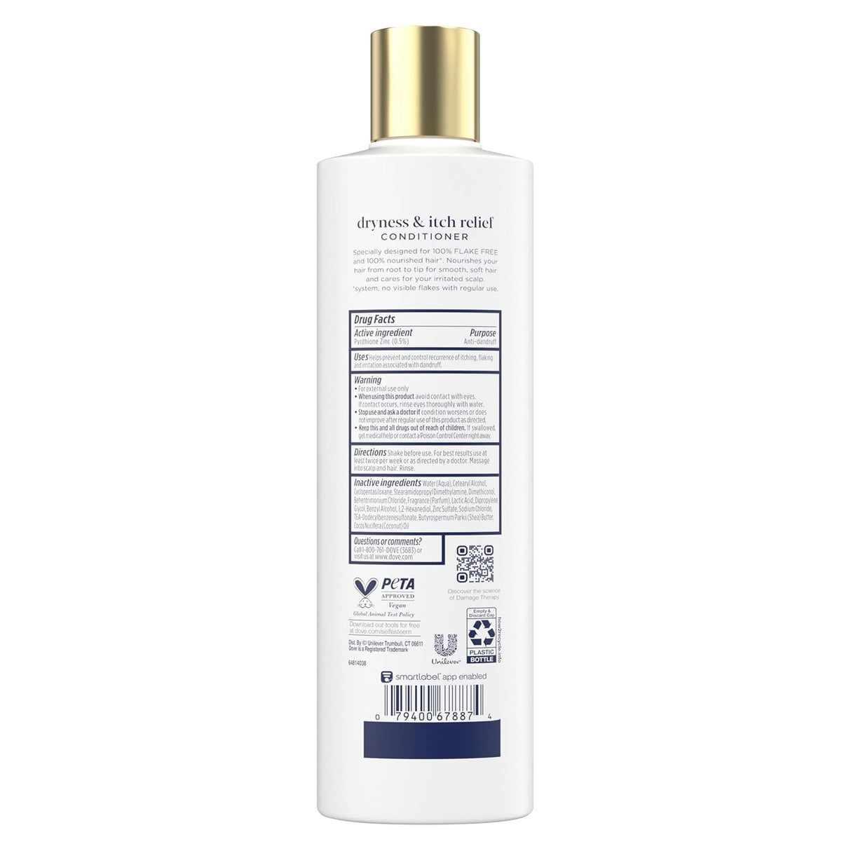 Dove - Beauty Dermacare Anti Dandruff Conditioner - 12 Oz - 6 Pack