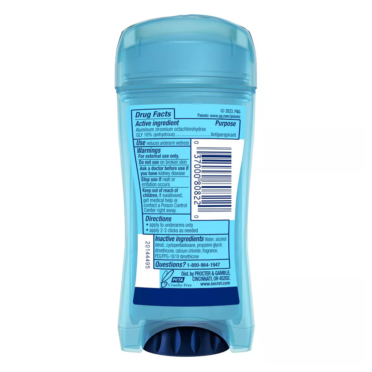 Secret Outlast Clear Gel, Completely Clean - 2.6oz - 12 Pack