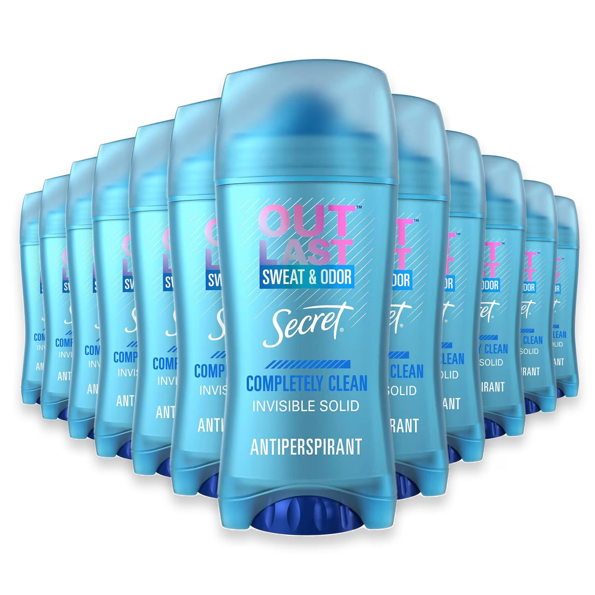 Secret Outlast Completely Clean Invisible Solid Deodorant - 2.6 oz - 12 Pack