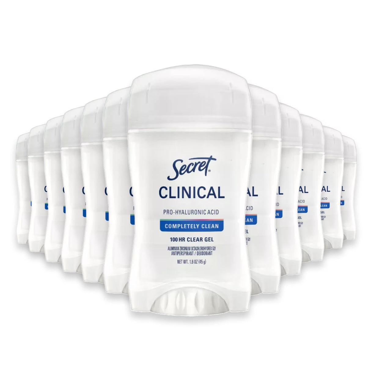 Secret Clinical Strength Completely Clean Clear Gel, 1.6oz - 12 Pack