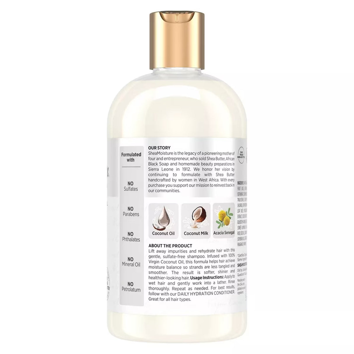 SheaMoisture 100% Virgin Coconut Oil Daily Hydration Shampoo 13 fl oz - 4 Pack