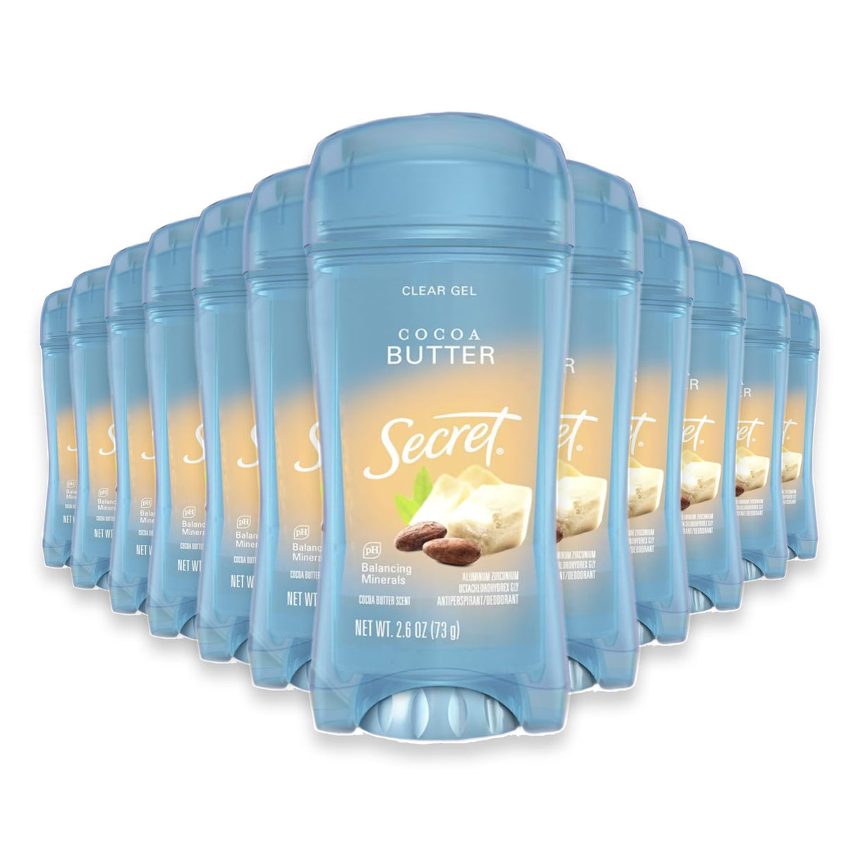 Secret Deodorant 2.6 oz, Cocoa Butter - 12 Pack
