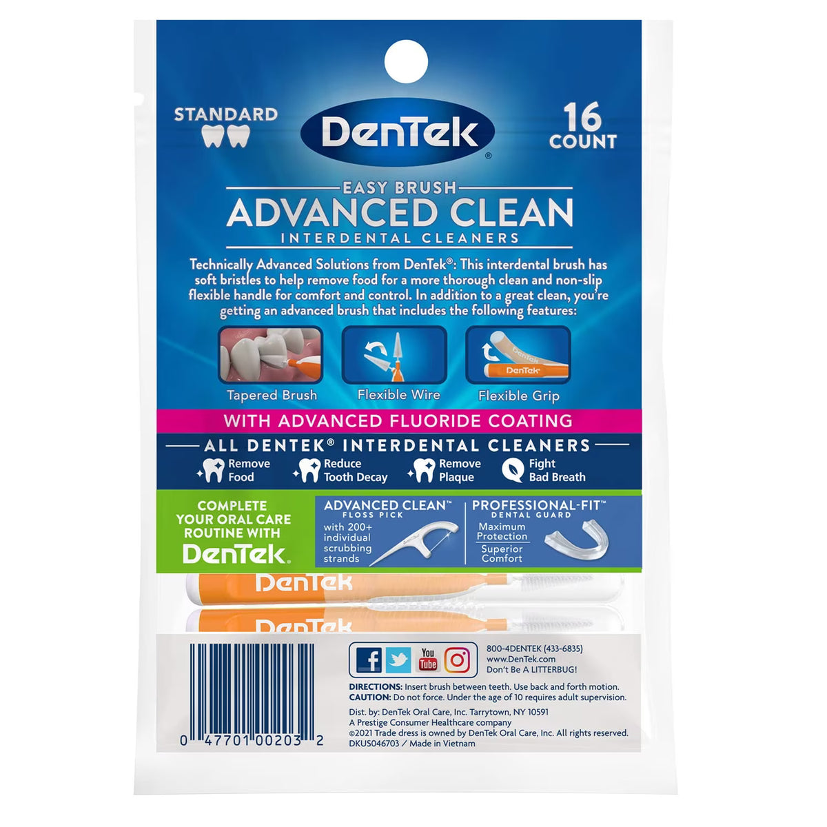 DenTek E-Z Brush Interdental Cleaners - 16 Ct - 36 Pack