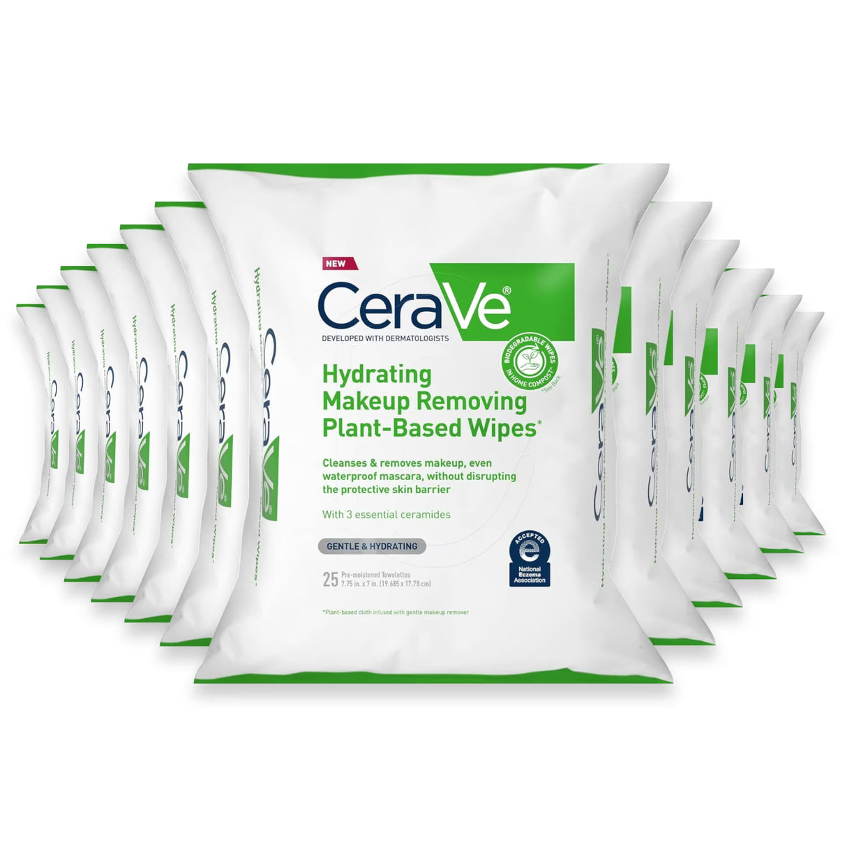 CeraVe Makeup Remover Cleansing Wipes – 25 Count – 12 Pack
