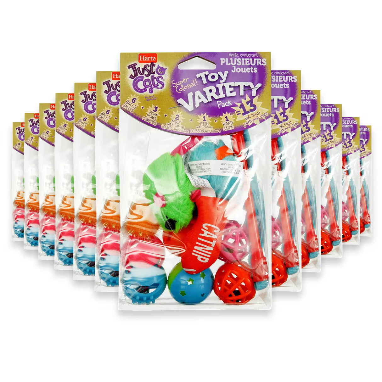 Hartz Just 4 Cats Variety Pack Cat Toys – 13 Count – 20 Pack
