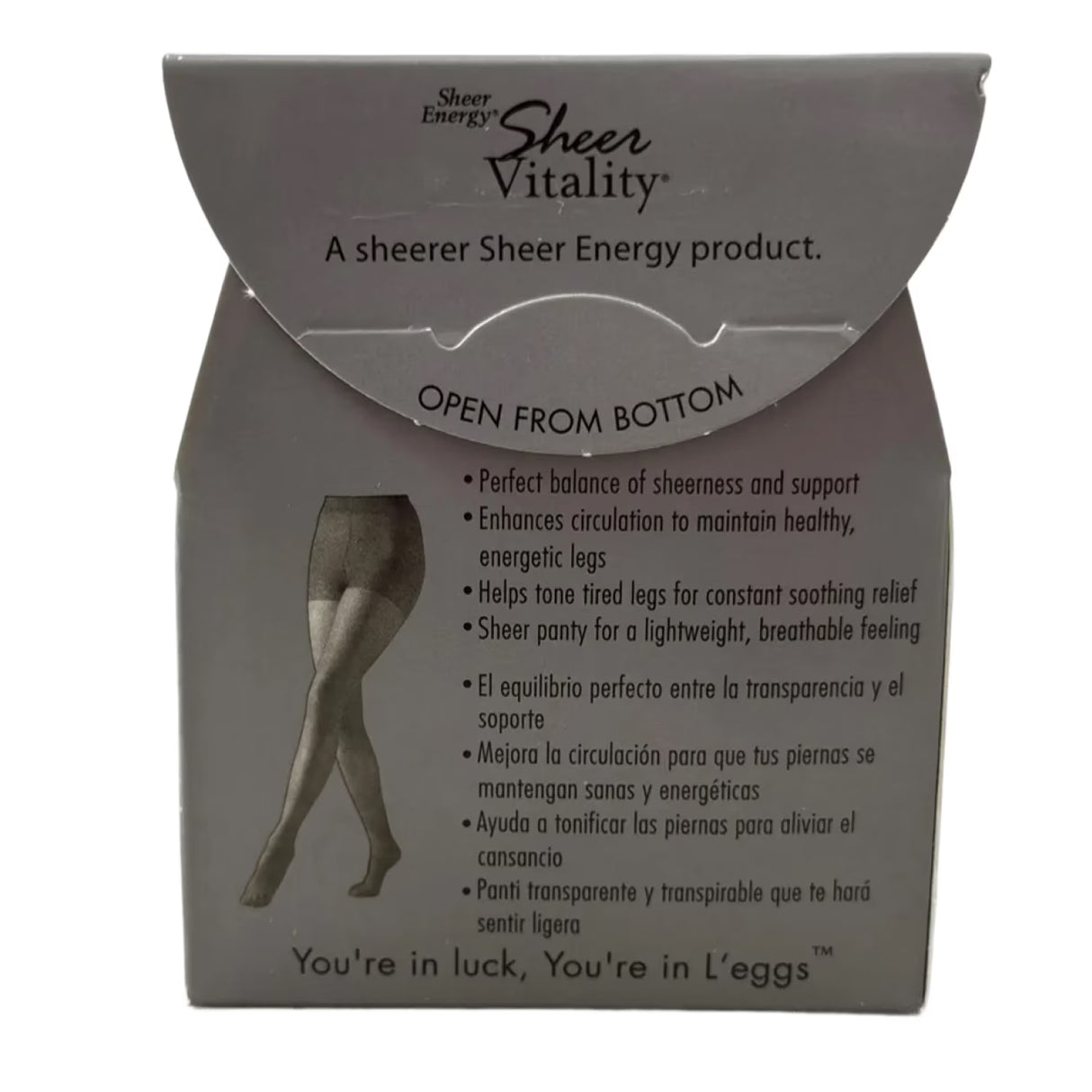 L'eggs - Sheer Energy Medium Support Compression Tights, Suntan, Size B - 60 Pack