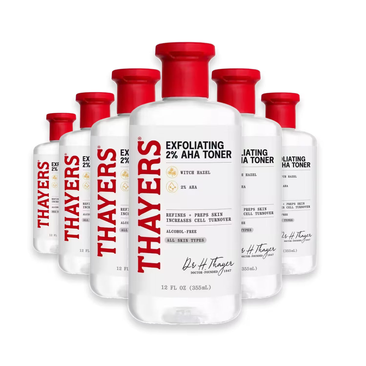 Thayers 2% AHA Exfoliating Toner Tonic – 12 oz – 6 Pack