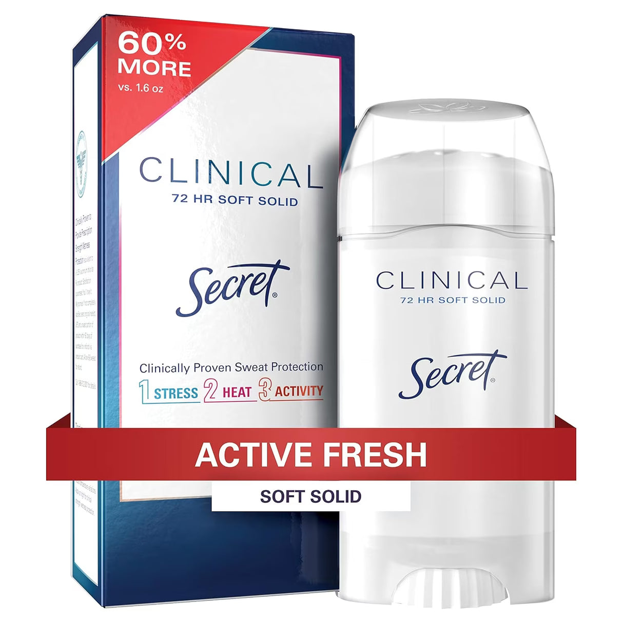 Secret Clinical Strength Sport Fresh Soft Solid Antiperspirant Deodorant - 2.6 oz - 12 Pack