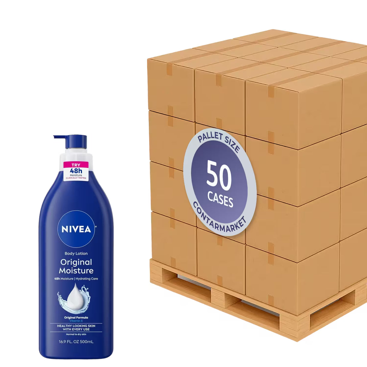 Nivea Daily Moisture Original Body Lotion – 16.9 Oz – 12 Pack - 50 cases pallet