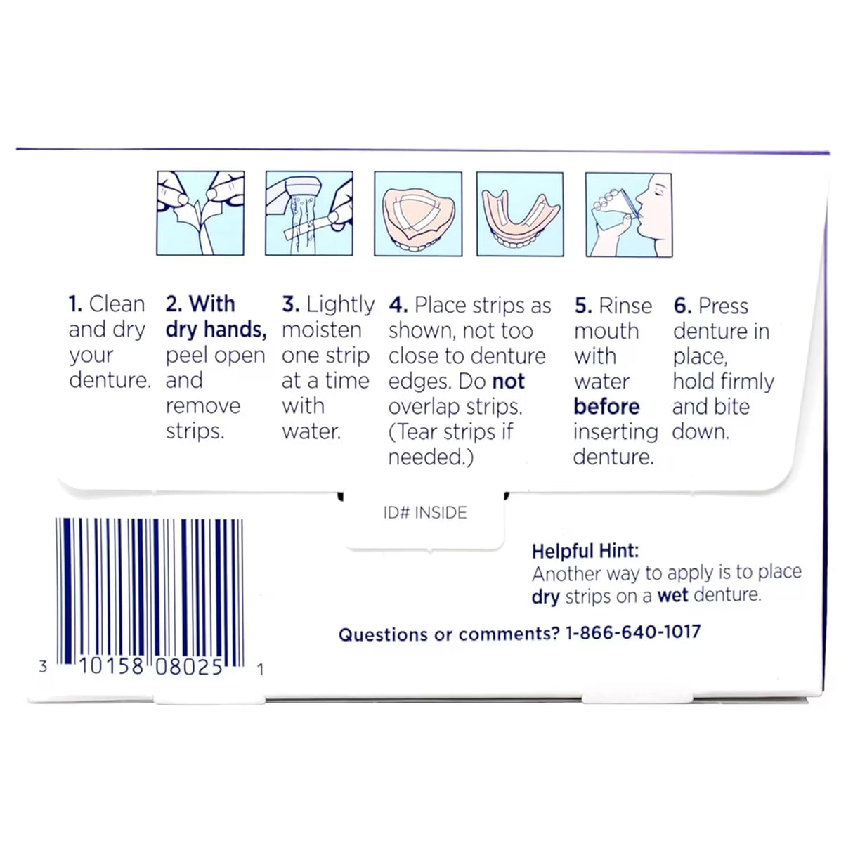 Super Poligrip Comfort Seal Denture Adhesive Strips - 40 Ct - 24 Pack