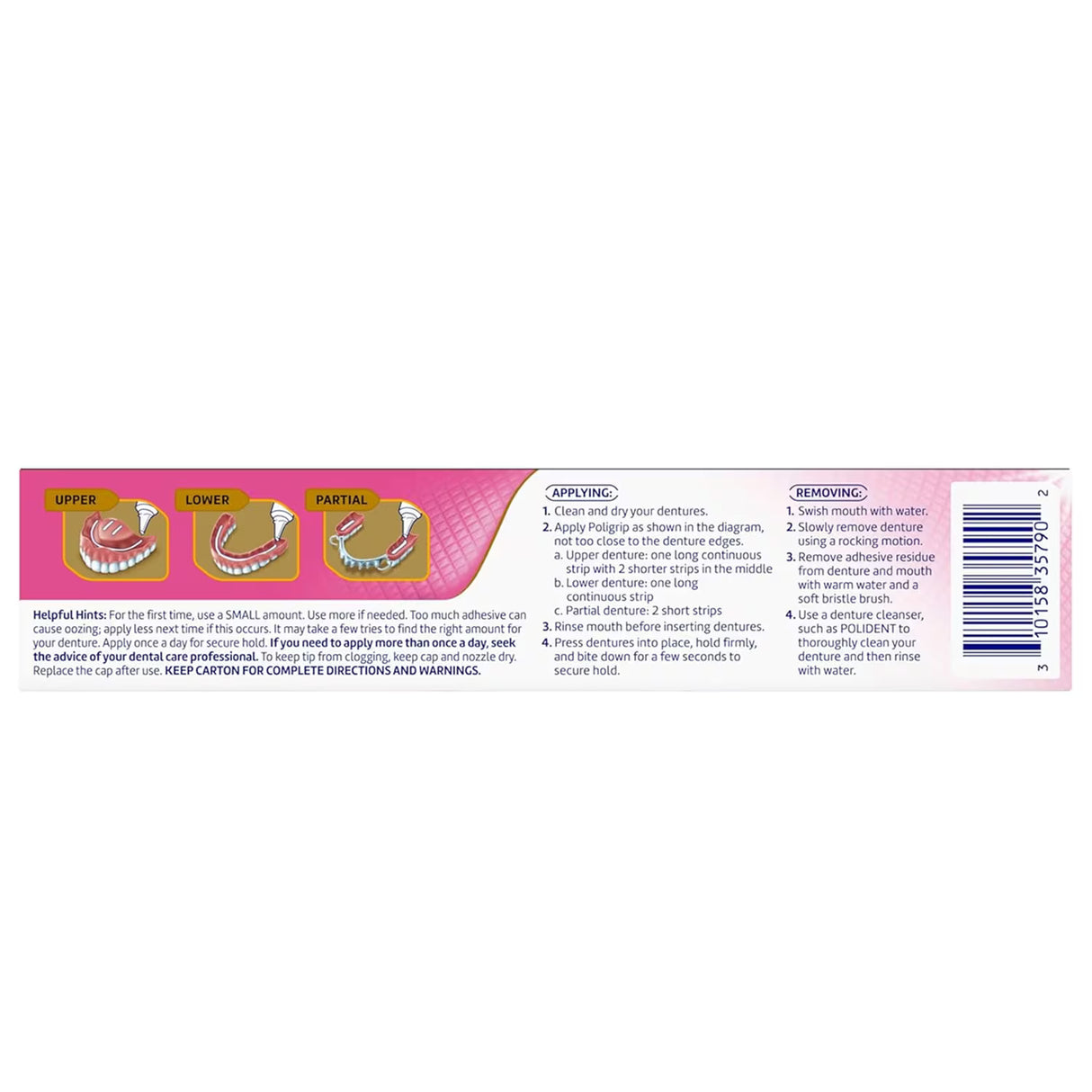 Poligrip Power Max Hold Plus Comfort Denture Adhesive Cream - 2.2 oz - 24 Pack