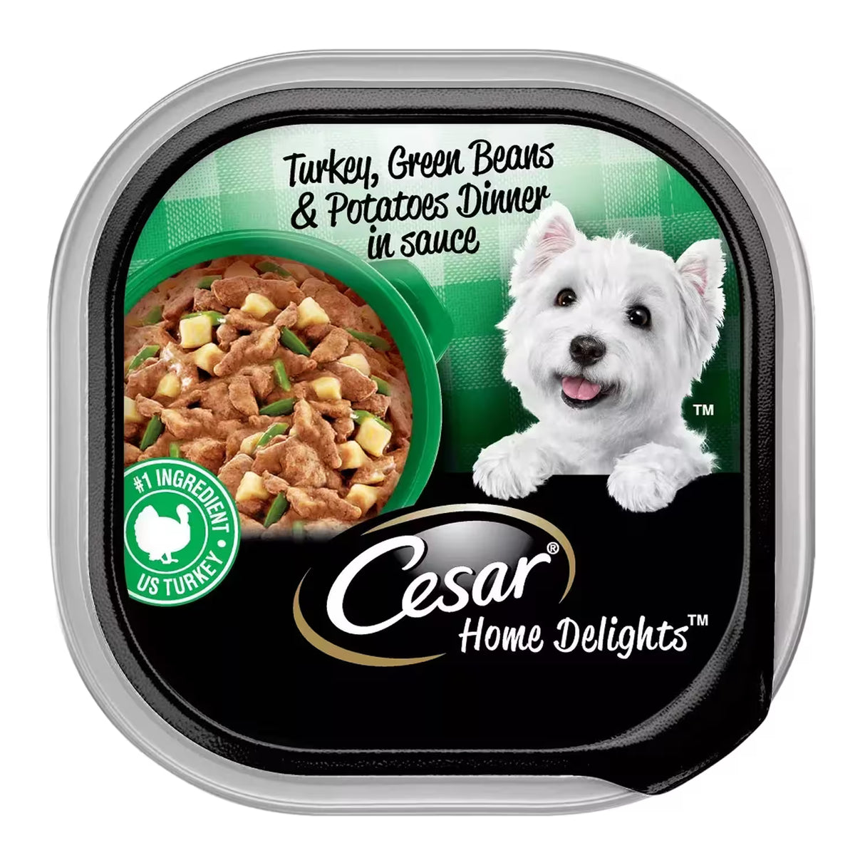 Cesar Home Delights Wet Dog Food Turkey, Potato & Green Beans – 3.5 oz – 24 Pack