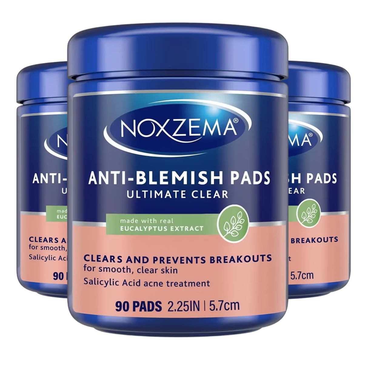 Noxzema Ultimate Clear Anti Blemish Pads, Eucalyptus - 90 Ct - 3 Pack - Open Box