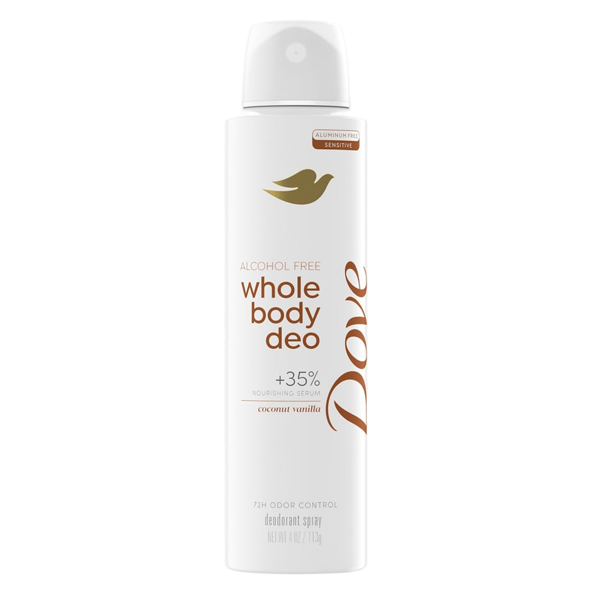 Dove Whole Body Deodorant Spray, Coconut Vanilla - 4oz - 12 Pack
