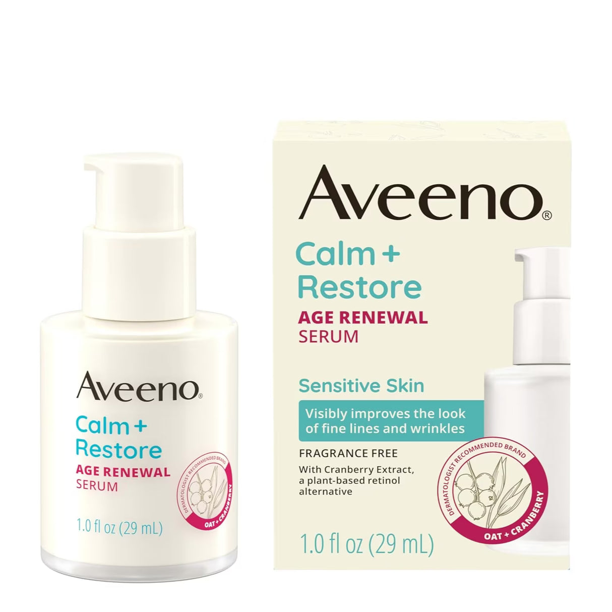 Aveeno Calm + Restore Age Renewal Serum for Sensitive Skin - 1 oz - 12 Pack