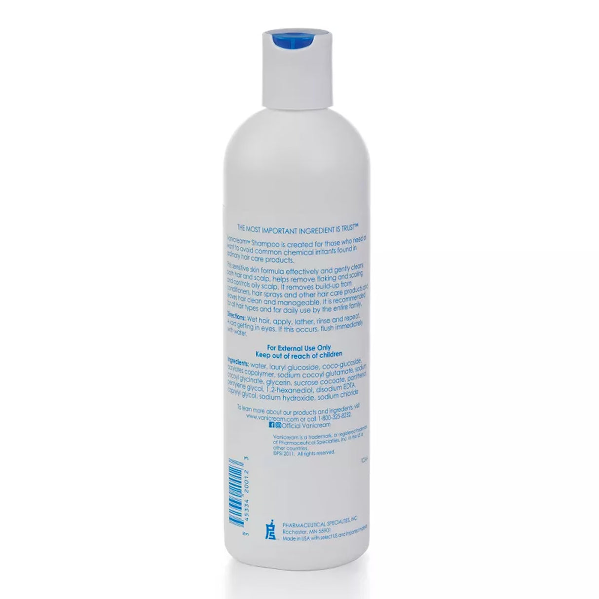 Vanicream Shampoo for Sensitive Scalp, Fragrance-Free, 12 oz - 12 Pack