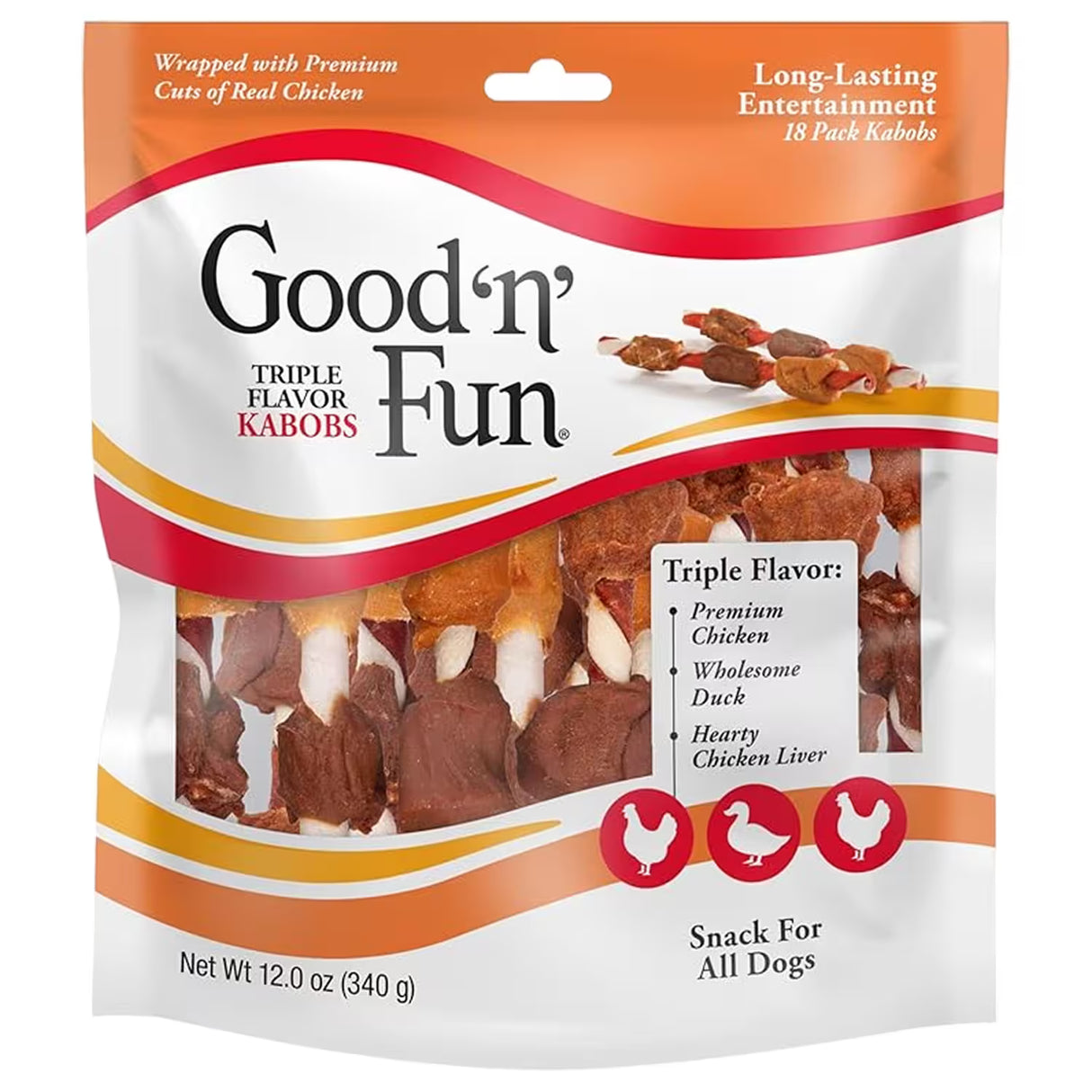 Good & Fun Kabobs Dog Chews – 12 oz – 12 Pack