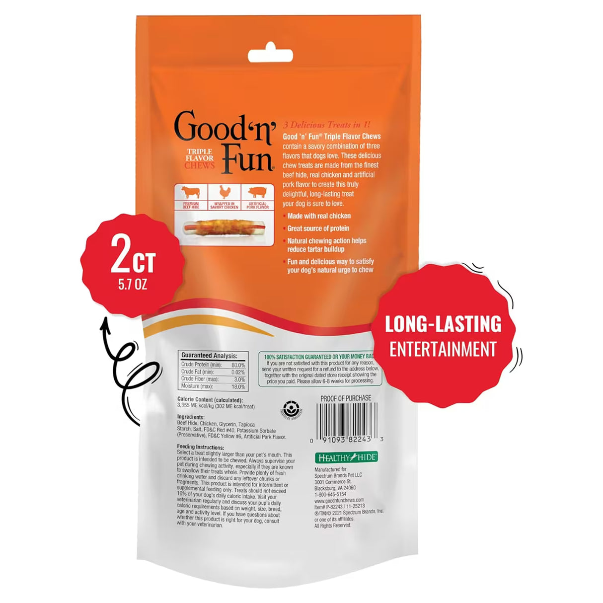 DreamBone Triple Flavor 7 Inch Bones 2 Ct – 5.7 oz – 30 Pack