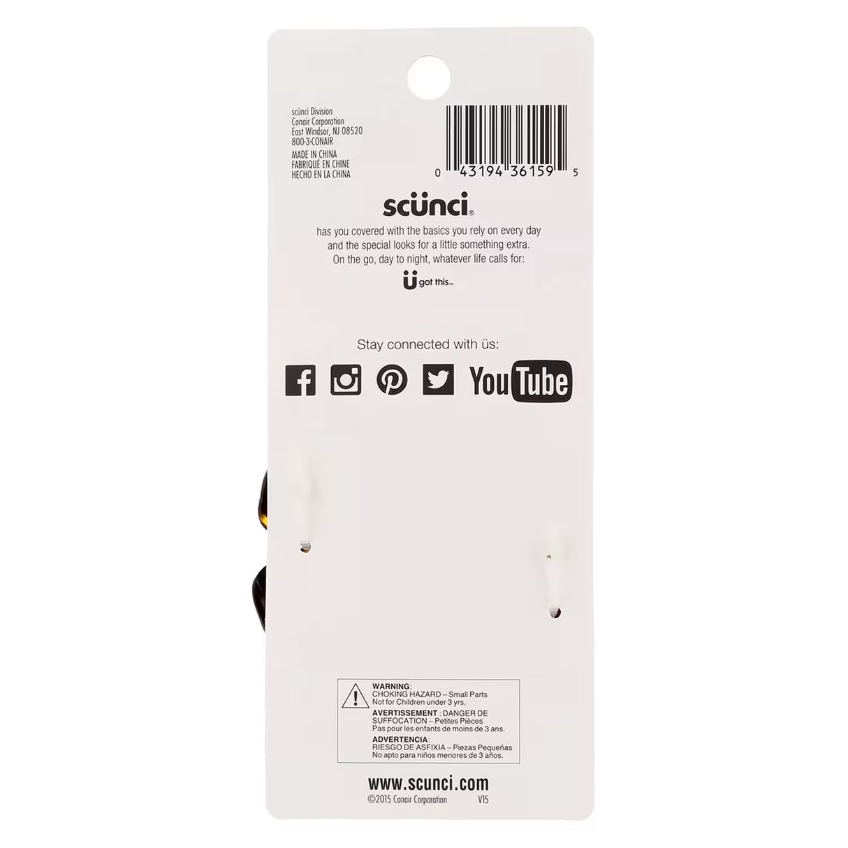 Scünci No-Slip Octopus Hair Clip – 1 Count – 48 Pack