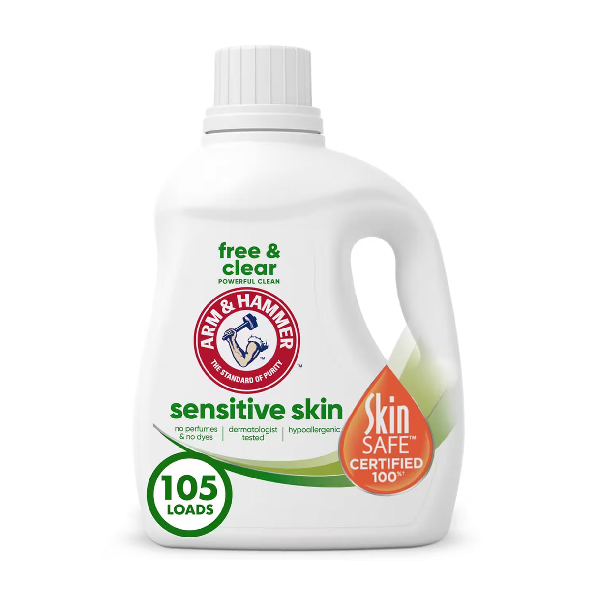 Arm & Hammer Sensitive Skin Free & Clear Liquid Laundry Detergent – 105 fl oz – 4 Pack - 50 Cases pallet