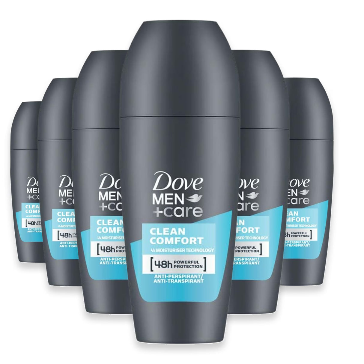 Dove Men Care Antiperspirant Deodorant Roll-On, Clean Comfort 50 ml – 6 Pack