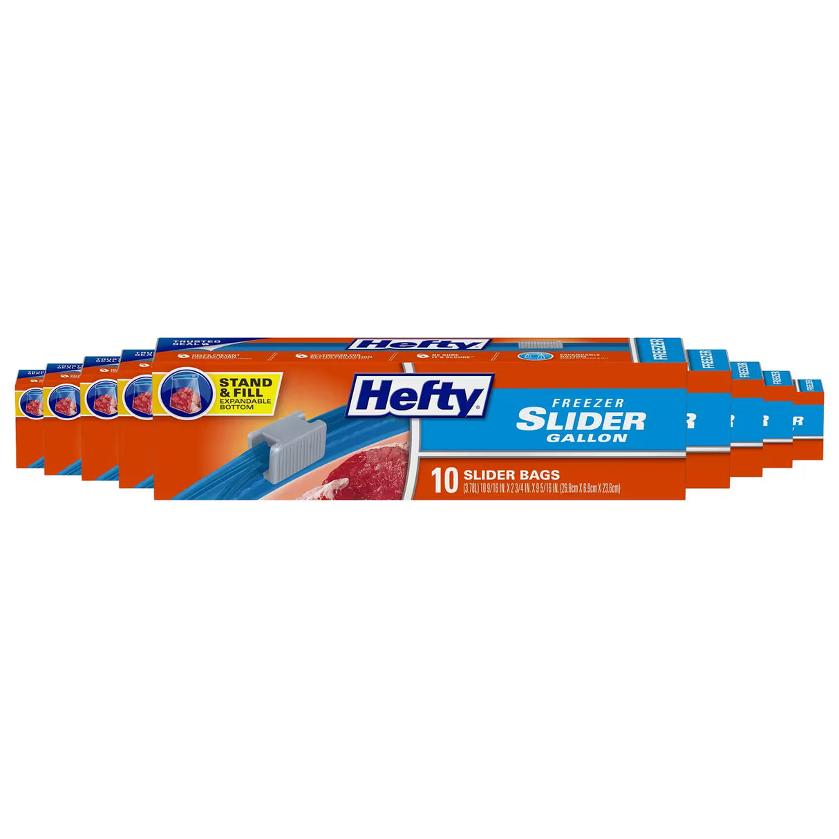 Hefty Slider Freezer Bags Gallon Size – 10 Count – 9 Pack
