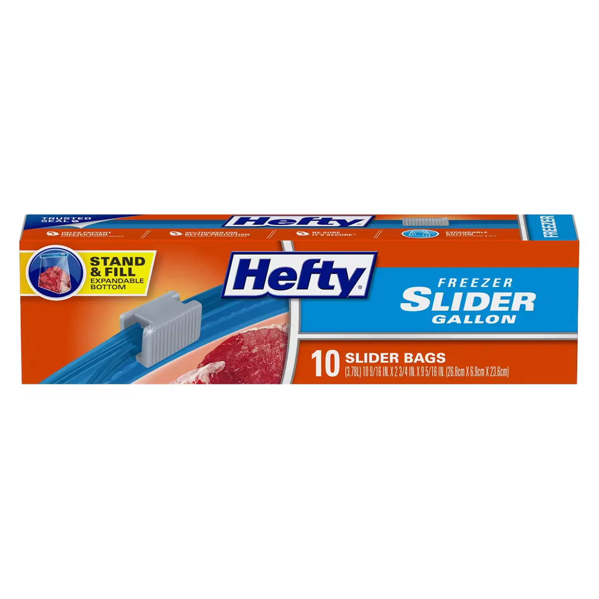 Hefty Slider Freezer Bags Gallon Size – 10 Count – 9 Pack