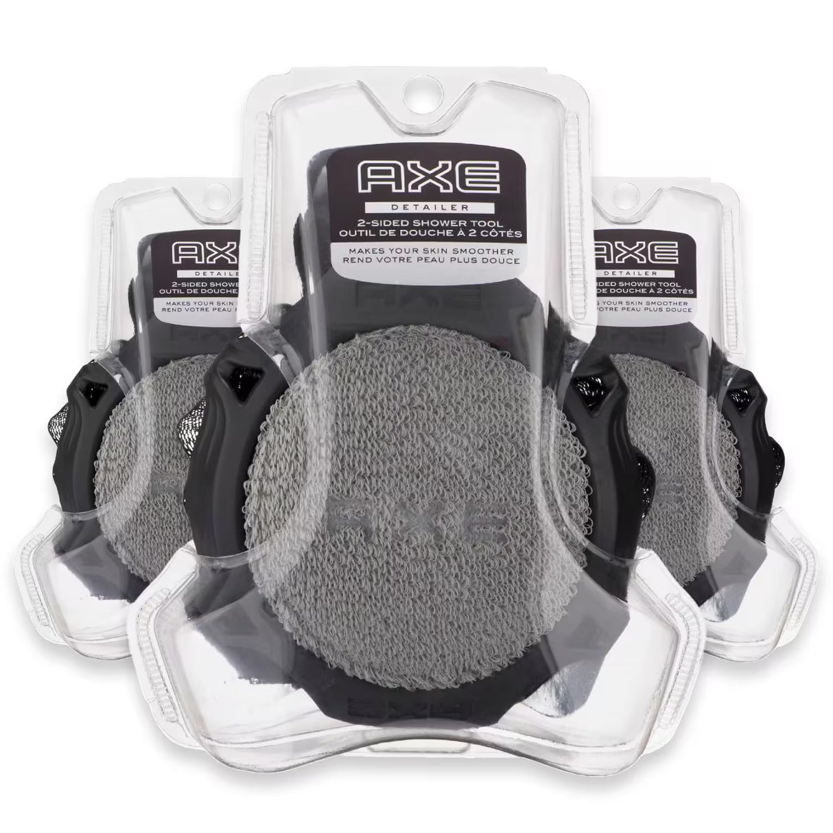 AXE Dual-Sided Men’s Shower Tool Bath Accessory - 3 Pack