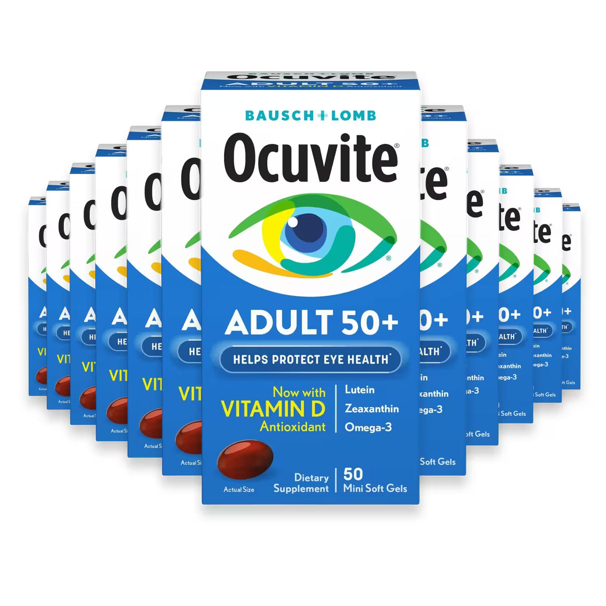 Ocuvite Adult 50+ Eye Vitamin & Mineral Suplement Softgels – 50 Count – 24 Pack