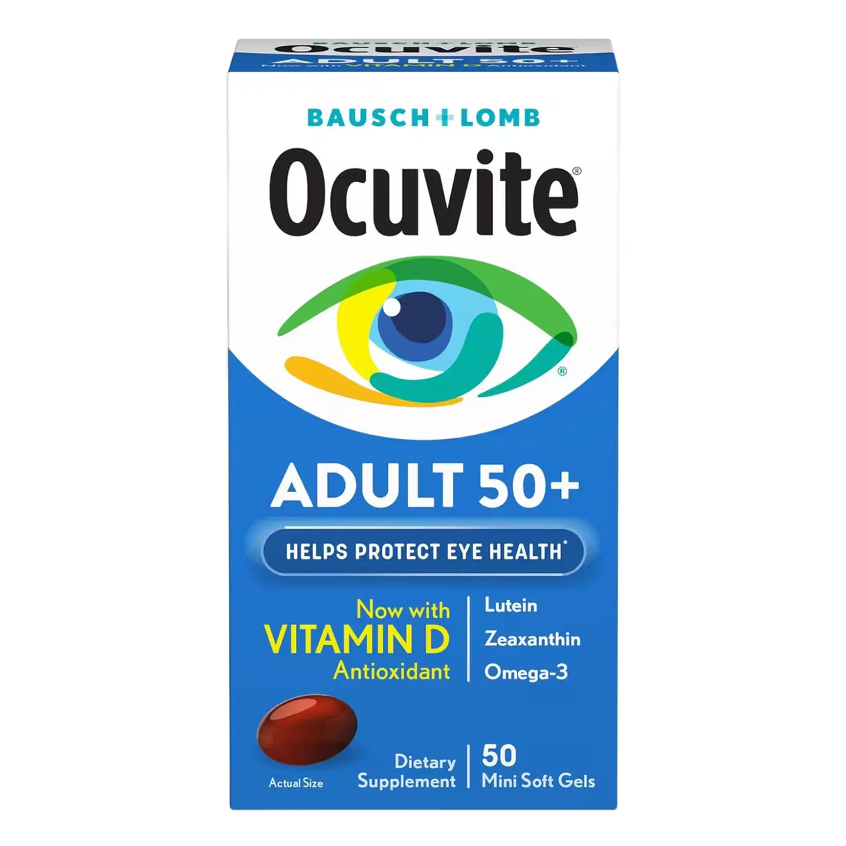 Ocuvite Adult 50+ Eye Vitamin & Mineral Suplement Softgels – 50 Count – 24 Pack