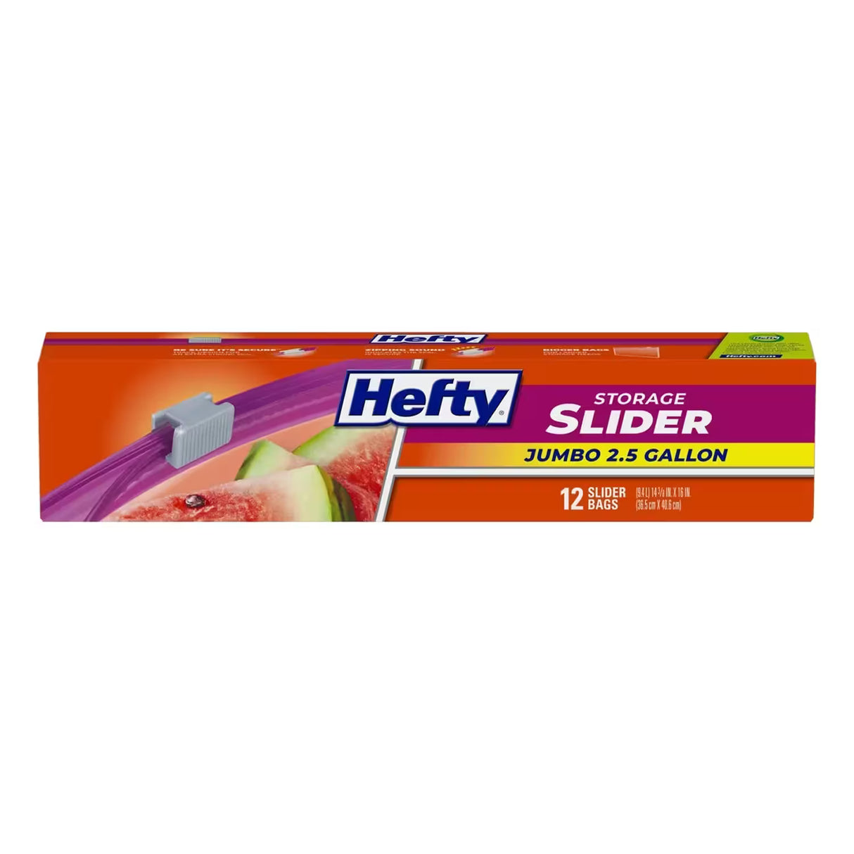 Hefty Slider Jumbo Storage Bags 2.5 Gallon – 12 Count – 9 Pack