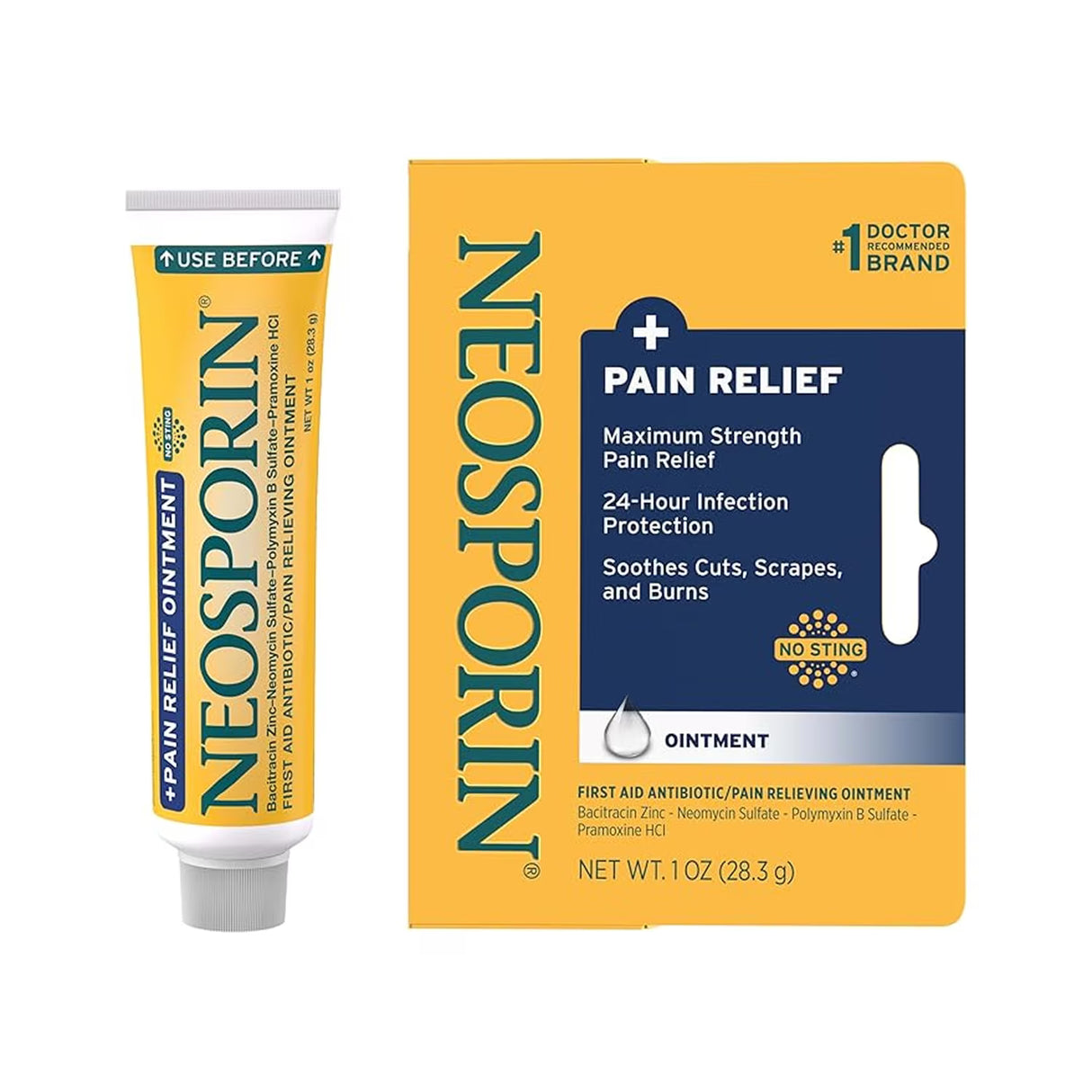 Neosporin Plus Maximum Strength Antibiotic Pain Relief Ointment – 1 Oz – 24 Pack