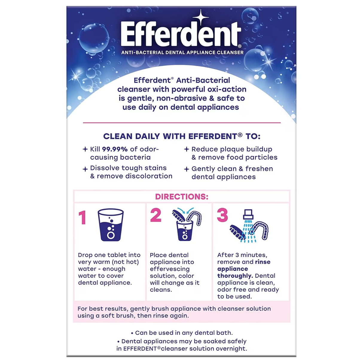 Efferdent Original Denture & Retainer Cleaner Tablets - 102 Ct - 6 Pack