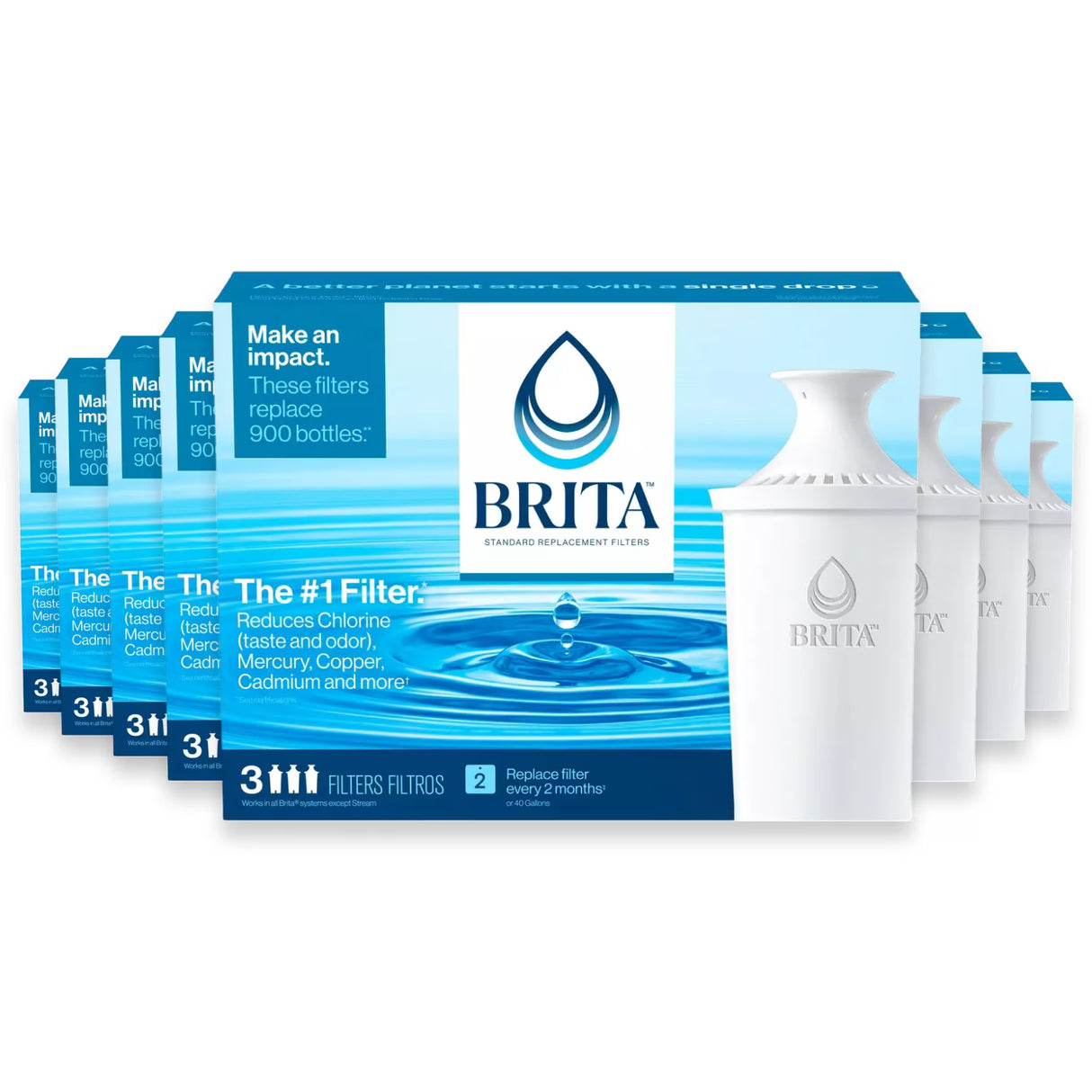 Brita Standard Replacement Water Filter, 3 Ct- 8 Pack