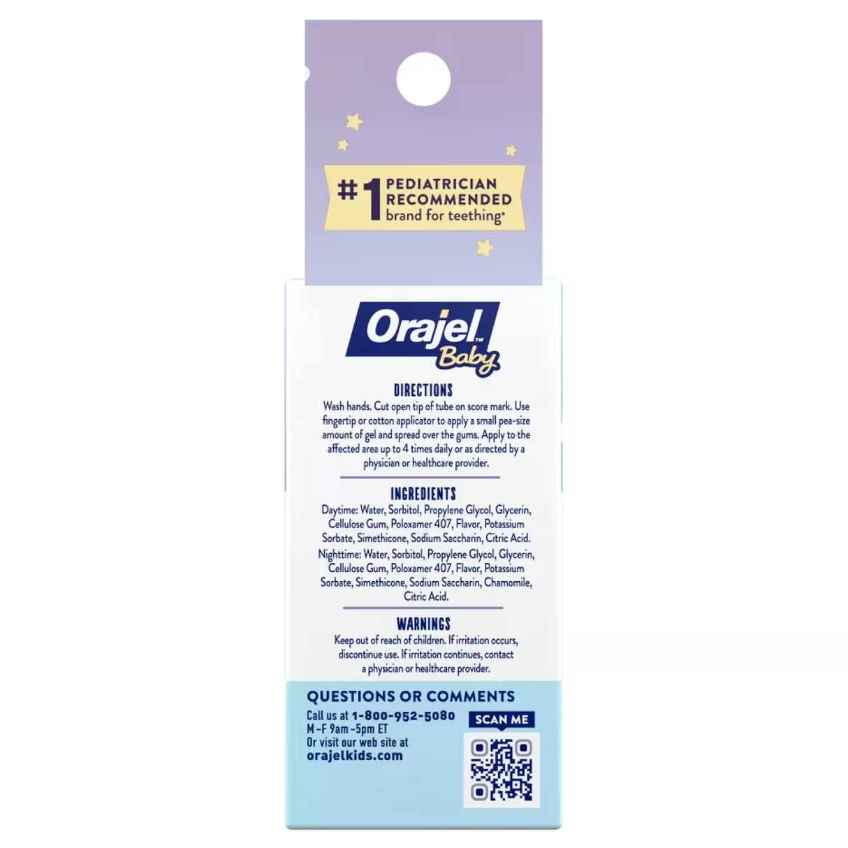 Orajel Baby -Cooling Gels for Teething, Drug-Free, Twin Pack, 2 Tubes - 0.18 oz - 24 Pack