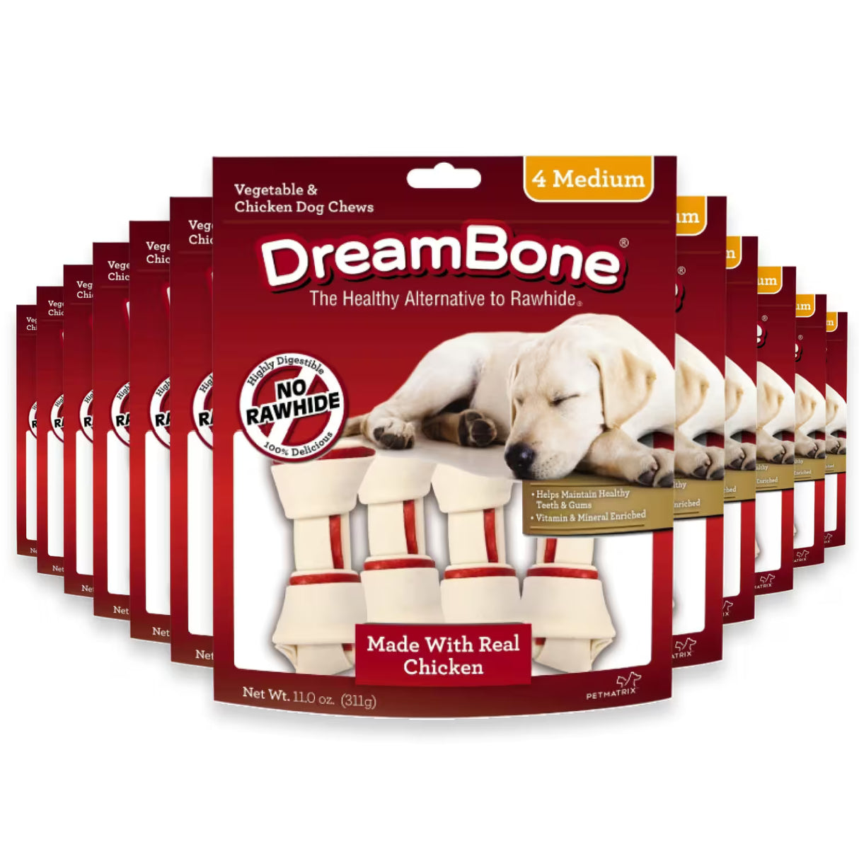 DreamBone Rawhide-Free Chicken Medium Dog Chew – 1 Count – 24 Pack