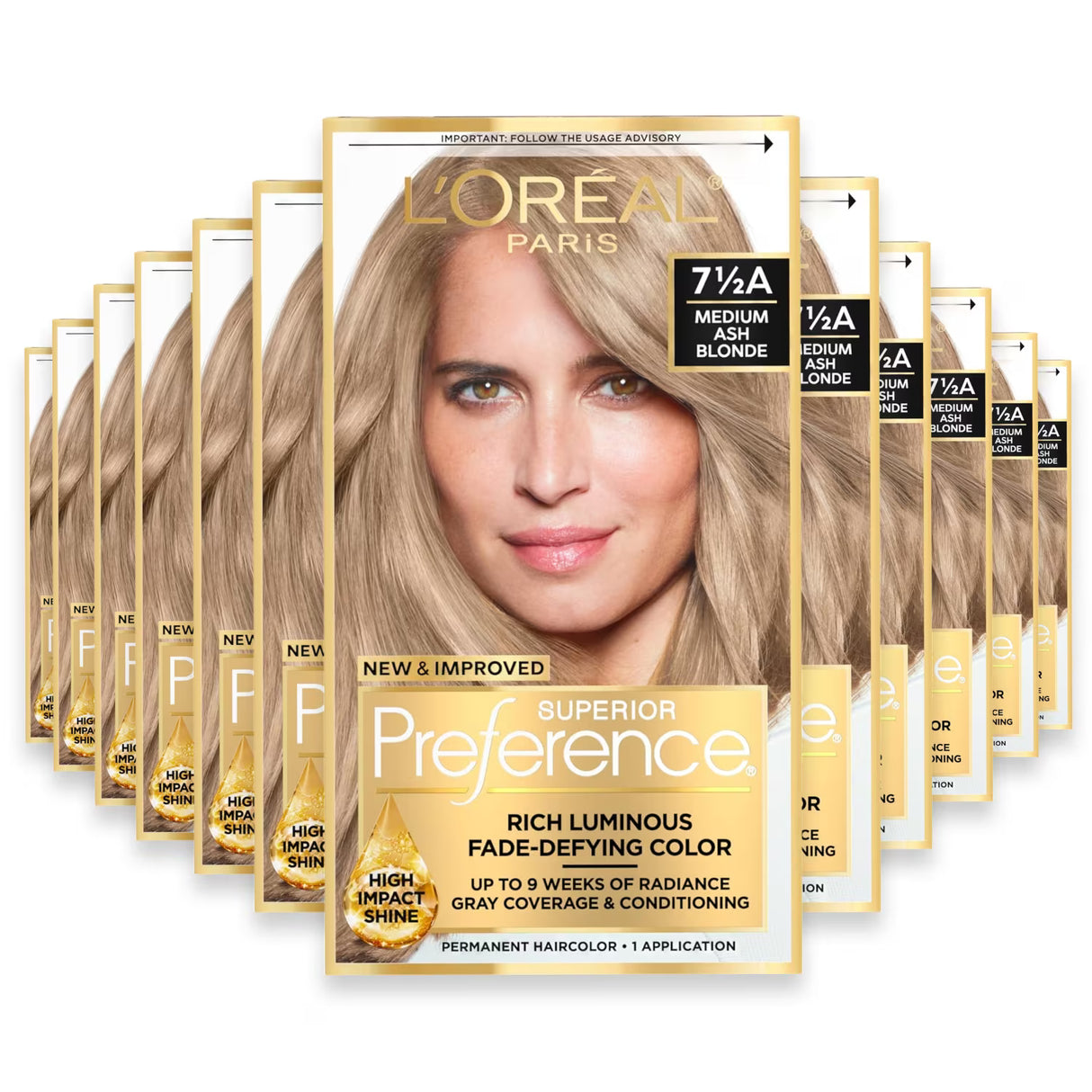L'Oréal Paris Superior Preference 7-1/2A Medium Ash Blonde Hair Color Kit - 12 Pack