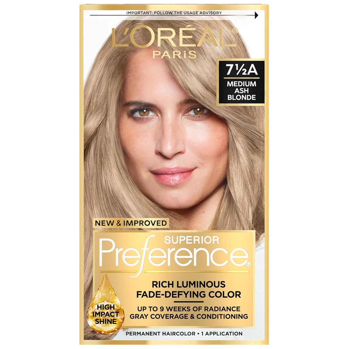 L'Oréal Paris Superior Preference 7-1/2A Medium Ash Blonde Hair Color Kit - 12 Pack