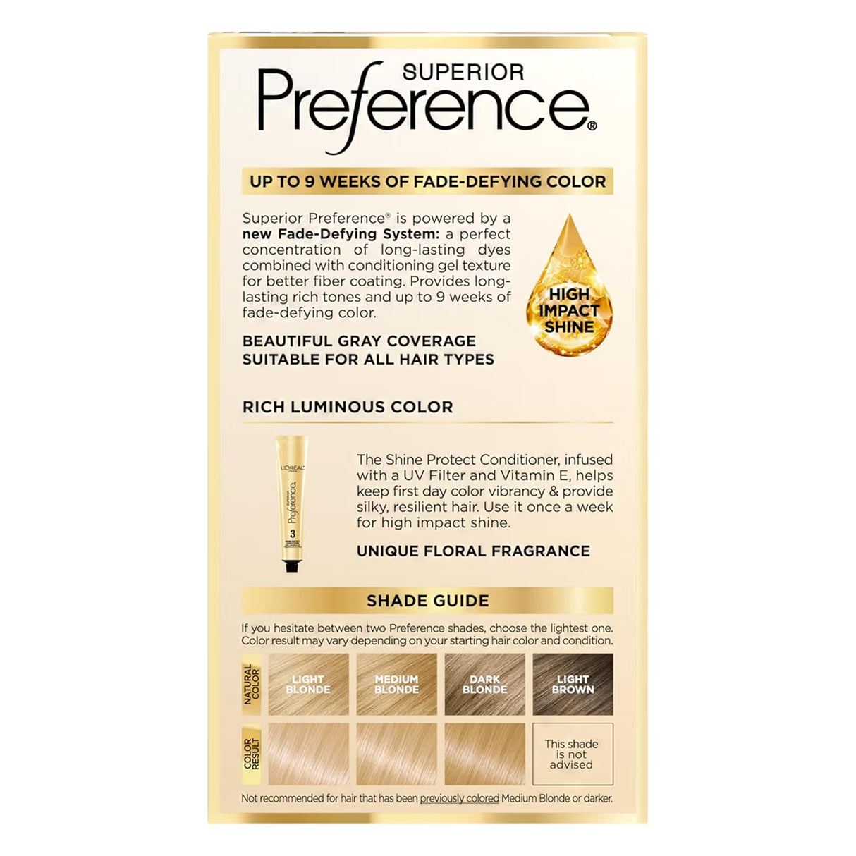 L'Oréal Superior Preference Hair Color, 9G Golden Blonde - 12 Pack
