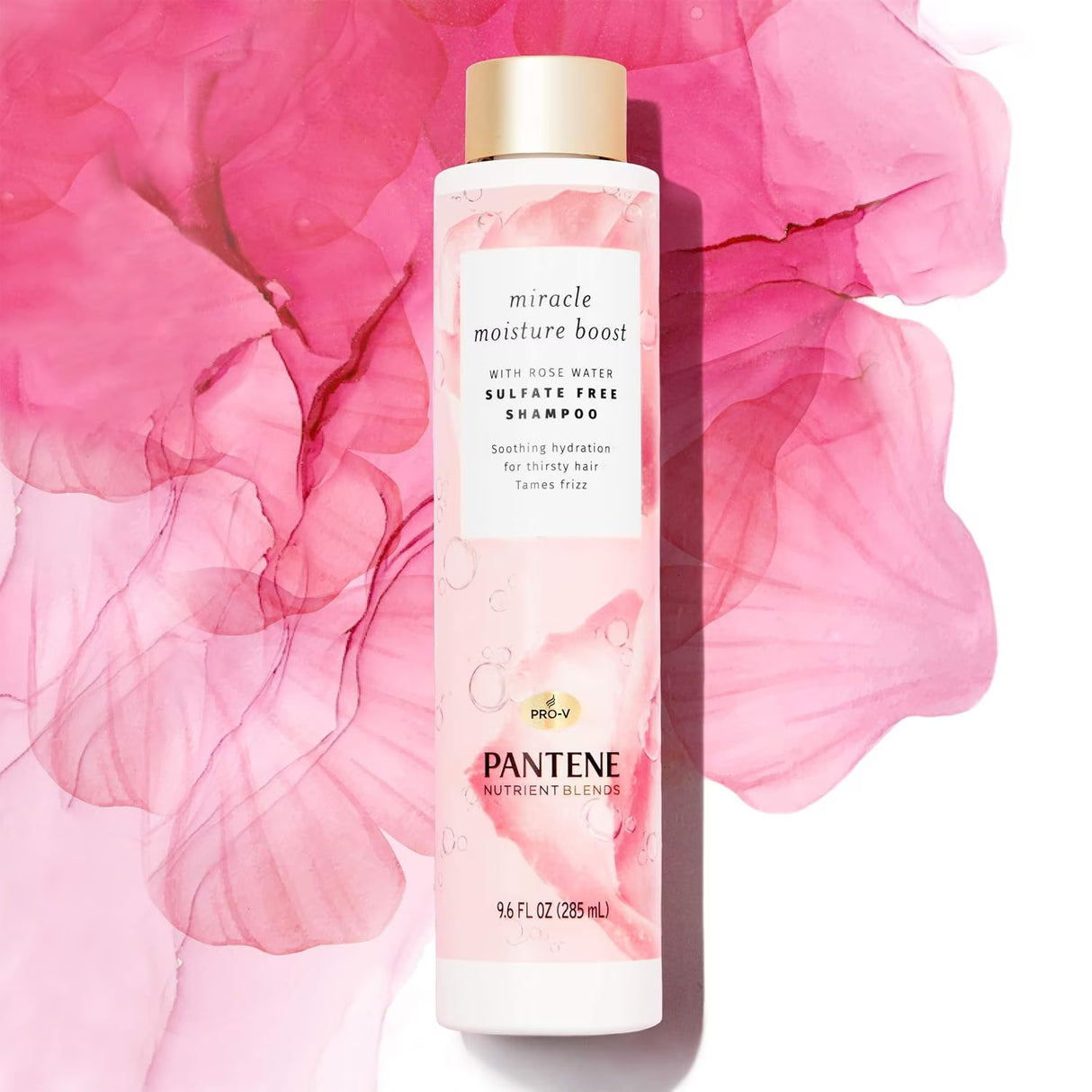 Pantene Rose Water Moisturizing Shampoo, 9.6 oz - 4 Pack